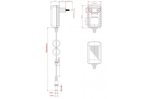 MCAD Bloc d'alimentation 5 V 2 A - Jack 5,5 x 2,5 mm