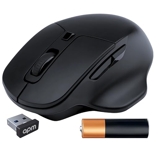 apm Flow Souris Ergonomique sans-Fil, Silencieuse, Ergonomie Horizontale, Récepteur USB, DPI 800 1200 1600, 6 Boutons, Pile Incluse, Compatible avec PC Windows Mac Ordinateur Portable, 571172