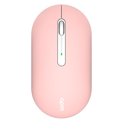 APM Colors Souris sans Fil Silencieuse, Mode Bluetooth ou récepteur 2.4GHz, 3 Boutons, Portable, Pile Incluse, Compatible avec PC Téléphone Tablette, Windows macOS iPadOS Android Chrome, Rose, 571174