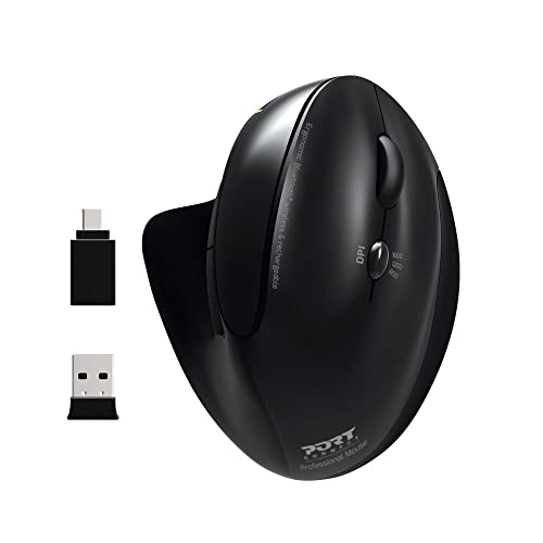 PORT Connect Souris Ergonomique Bluetooth sans fil et rechargeable
