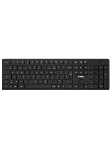 Pack de bureau Clavier Souris sans fil Wifi Port Designs Black
