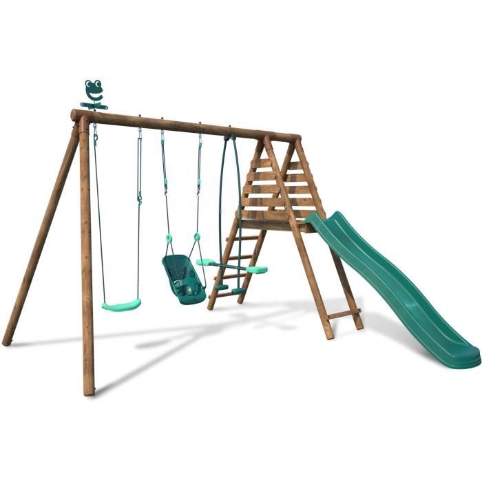Station Balancoire - 3 agres dont siege bebe Lilly et toboggan - TULIPE - SOULET