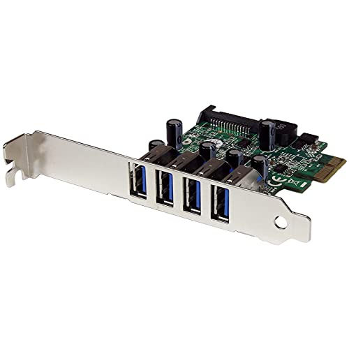 StarTech Carte PCIe 4 Ports USB 3.0, 5Gbps, UASP (PEXUSB3S4V)