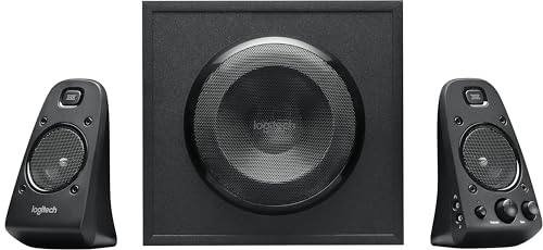 Logitech Z623 Système Haut Parleur PC 2.1, Certifié THX, Dolby DTS, 400 Watts en Puissance, Multi-Dispositifs, Entrées Audio 3,5 mm et RCA, Commandes Intégrées, Prise EU, PC PS4 Xbox TV Smartphone