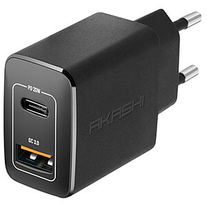 Akashi Chargeur Secteur 20W USB A Quick Charge 3 0 Black