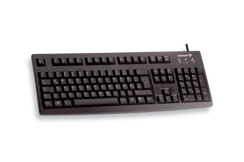 CHERRY G83-6105, Clavier Filaire pour Applications Industrielles, Disposition UK (QWERTY), Touches Résistantes à l'abrasion, Facile à Nettoyer, Recyclable, Noir