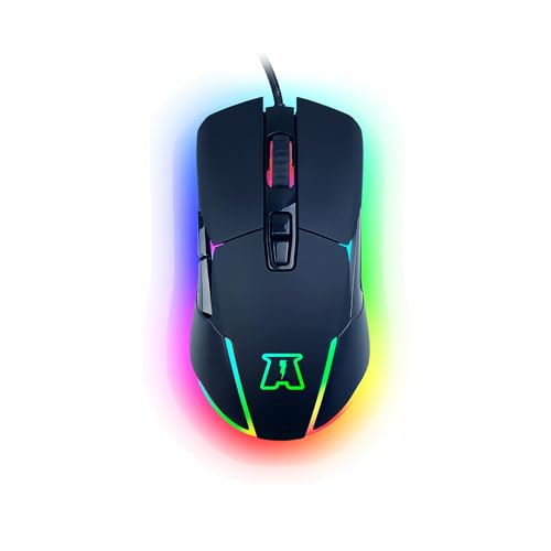 AKUMA - Souris Gaming Filaire OTAKU M03 7200DPI, Souris gamer Rétroéclairage LED RGB,Capteur Optique de 1200 à 7200 DPI,7 Boutons,programmable,Confortable et Légère,Compatible PC PS4 PS5 Xbox - Noir