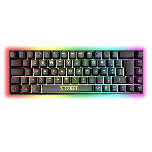 Akuma Shonen T03 – Clavier Gaming 65 TKL AZERTY FR – RGB Programmable, 19 Anti-Ghosting, Membrane Silencieuse – USB pour PC PS4 PS5