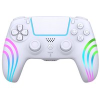 Manette sans fil Alpha Omega Players pour PS4 et PC Rainbow Led White