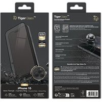 Pack Pro en verre trempé Transparent Camera Ring pour iPhone 15