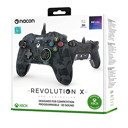 Nacon Manette filaire professionnelle camouflage urbain pour XBox Series X S, Xbox One, et PC