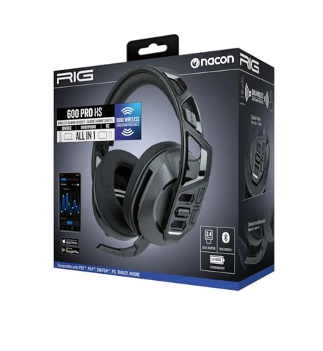 nacon Nacon RIG 600 PRO HS Black Casques de jeu sans fil PC PS4 PS5 Switch