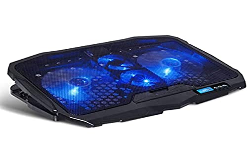 SPIRIT OF GAMER Refroidisseur AirBlade 600 Blue 17 avec Contrôleur LCD 4 ventilateurs silencieux 3 Modes de refroidissement