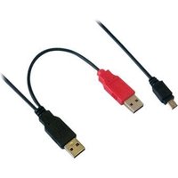 MCL Samar Câble 2xUSB-A mâle (Alim Data) Mini B mâle