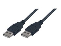 Cable USB 2.0 - MCL - Type A A Male - 2 m - Black - Transfert de donnees