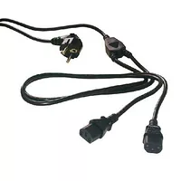 MCL Cordon secteur 2 Poles Terre 2 x IEC C13 - 3 m