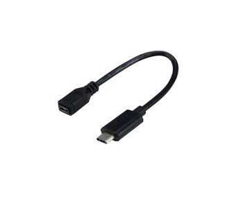 MCL Samar Adaptateur USB-C 3.1 Micro USB B 2.0 - 17cm - Noir