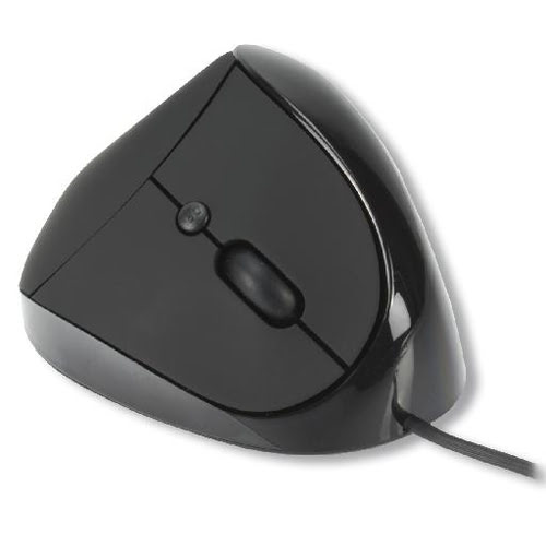 Souris verticale MCL - USB - Optique - 1600 dpi - Ergonomique - Droitier - Black