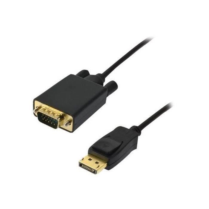 MCL Samar Câble DisplayPort vers VGA mâle mâle - 1.5m - Noir