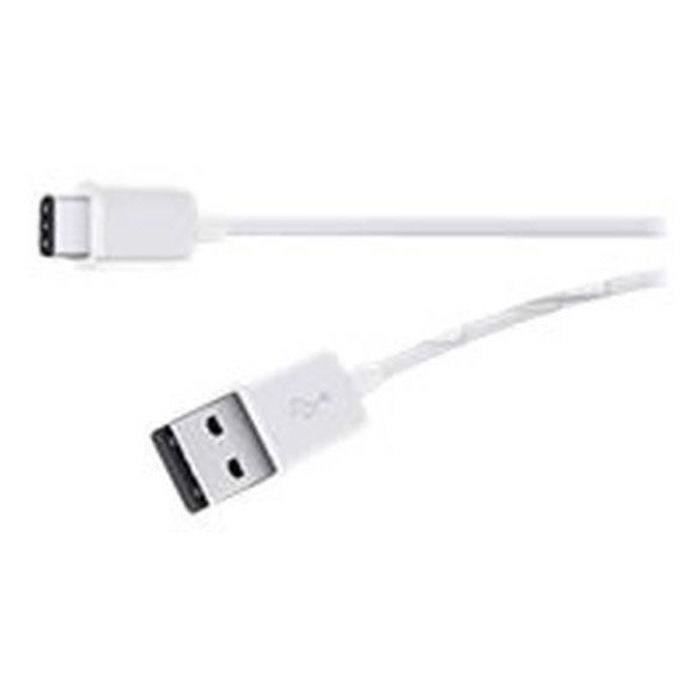DLH Cable USB - USB-C (M) pour USB (M) - USB 3.1 - 3 A - 1 m - Connecteur C reversible - White