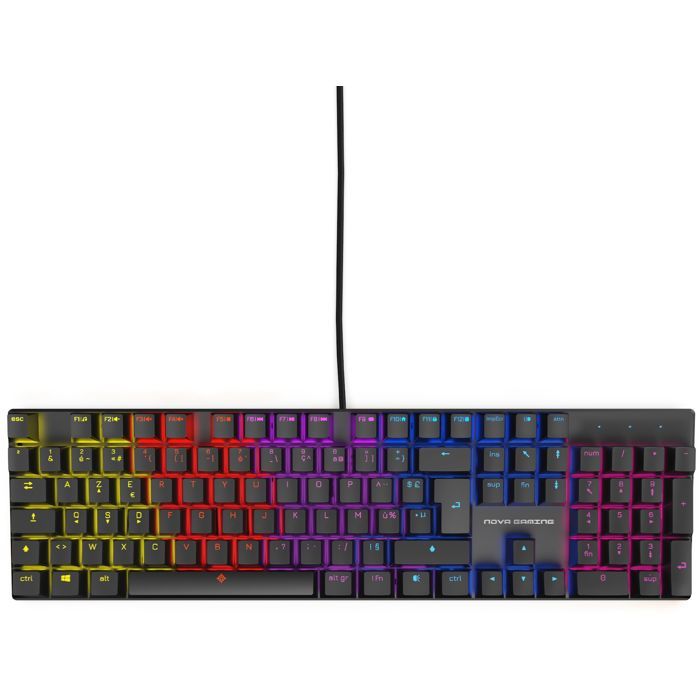 Clavier gamer - Mecanique - Nova Gaming - Hercule - Filaire - LED RGB