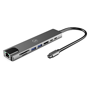 Mobility Lab Hub Adapter USB C 8 en 1 avec Power Delivery 100W