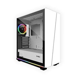 MRED Boitier PC Gamer ATX White RGB White Destroyer Strip G
