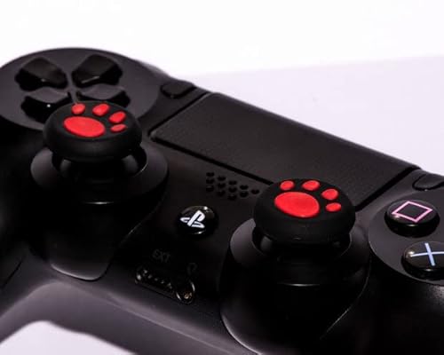 Lot de 4 protecteurs de Joystick compatibles avec Tous Les contrôleurs de Console G-MOTIONS - Personnalisation de Vos joysticks, Meilleure Prise en Main et Protection Total G-Paw Rouge Universels