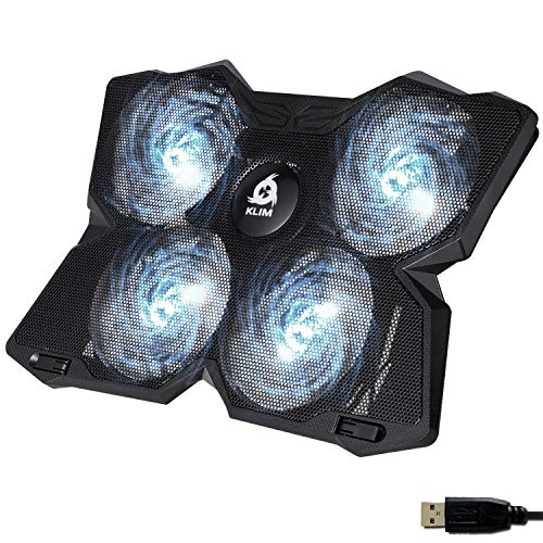 KLIM Wind - Refroidisseur Ordinateur Portable - Plus de 500 000 unités vendues - Version - Le Plus Puissant - 4 Ventilateurs Silencieux - Refroidisseur PC Portable PS5, PS4 - Blanc
