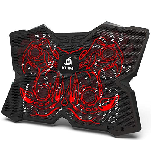 KLIM Cobra - Refroidisseur Ordinateur Portable - Plus de 500 000 unités vendues - Nouveauté - Le Plus Puissant - 4 Ventilateurs Silencieux - Refroidisseur PC Portable PS5, PS4 Xbox