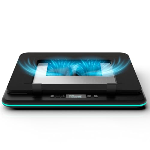 KLIM Turbofrost Refroidisseur PC Portable 4 Turbo Ventilateurs - 4x4000 RPM, 4 Ports USB, RGB Dynamique, 2 Modes d'alimentation USB-C DC, Mousse Isolante - Support PC Portable 14-17in - Espace Gris