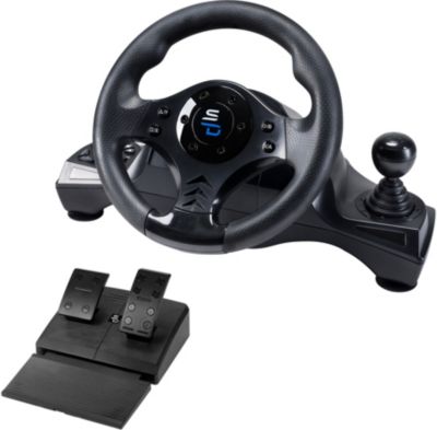Subsonic - Volant Superdrive GS750 - Volant de Course avec Levier de Vitesse, Palettes de changement de Vitesse et Pédales. Rotation à 270°. Switch 2, Switch, PS4, Xbox Series X S, Xbox One et PC