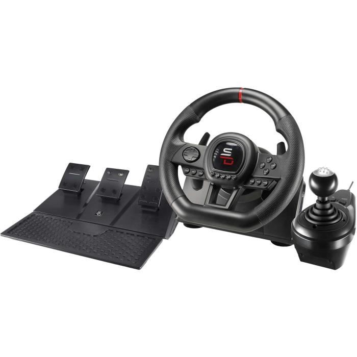 Subsonic - Volant Superdrive GS650-X avec Levier de Vitesse Déporté, Palettes au Volants et Pédales. Rotation à 270° - Diamètre 26 cm. Volant de Course. Pour PS4, Xbox Series X S et Xbox One - Noir