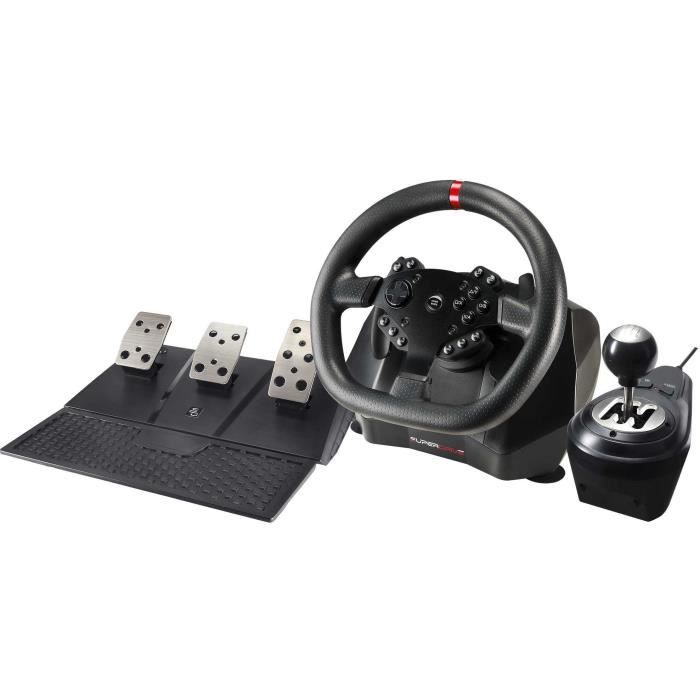 Volant de course - SUPERDRIVE - GS950-X - 900° - Levier de vitesse manuel - 3 pedales - Palettes