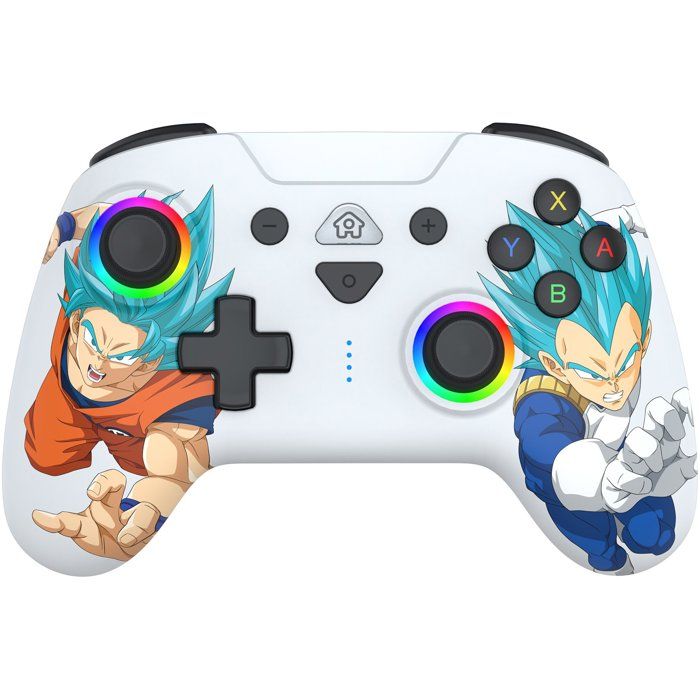 Manette sans fil - Nintendo Switch Switch OLED Switch 2 - Dragon Ball Goku vs Vegeta - Bluetooth - White - SUBSONIC