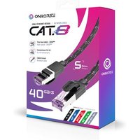 Cable Ethernet Reseau RJ45 Cat 8 Oniverse 5 m Black pour PS5 PS4 Nintendo Switch 2 Nintendo Switch Xbox PC et Mac