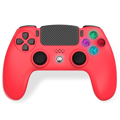 Freaks and Geeks - Manette Sans Fil Rouge pour PS4 Avec Prise Jack rouge