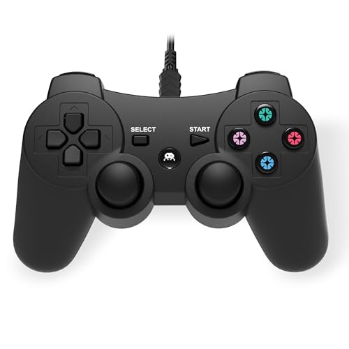 Freaks and Geeks- Manette Filaire pour PS3 et PC- 1.8m câble - Noir
