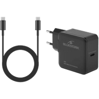 Bluestork Chargeur GaN 65W - USB-C Câble USB-C 1.8m - Noir