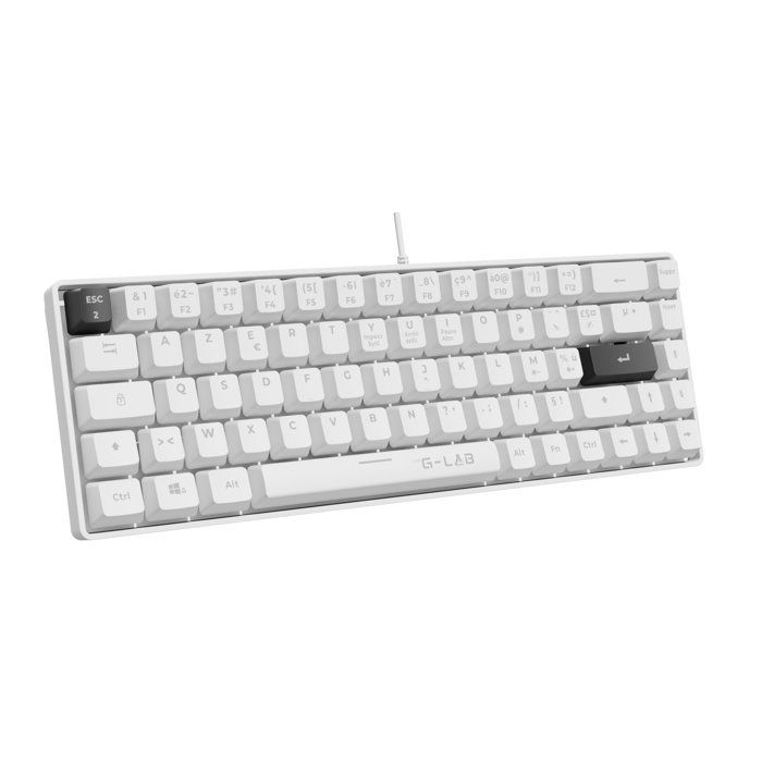 Clavier Gamer - The G-Lab - KEYZ HYDROGEN - 60 Format Compact - Touches Black - Filaire -BLANC