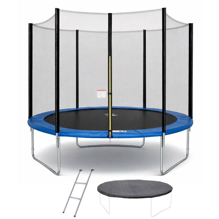 Trampoline O 300 cm Blue MAXI ECO - KANGUI - Avec Filet Echelle Couverture de Protection