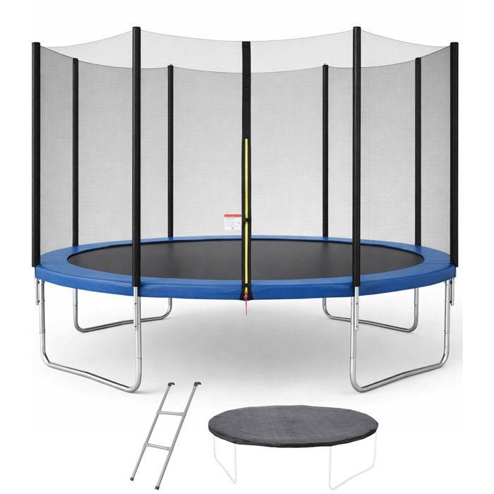 Trampoline O 360 cm Blue MAXI ECO - KANGUI - Avec Filet Echelle Couverture de Protection