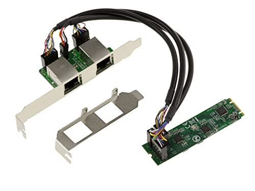 KALEA-INFORMATIQUE Carte M2 M.2 NGFF PCIe B M Key 2 Ports 2.5 Gigabit RJ45 LAN ethernet 10 100 1000 1G 2.5G. Dual Chipset Realtek RTL8125