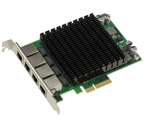 KALEA-INFORMATIQUE Carte réseau PCIe x4 Industrielle 4 Ports RJ45 LAN GIGABIT ETHERNET 10 100 1000 avec Quad chipset Intel I82574 et Pont PLX PEX8608 20Gbps