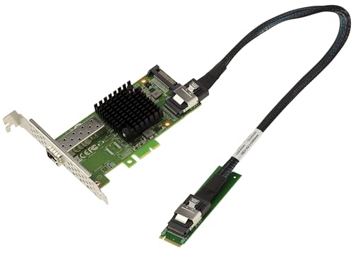 KALEA-INFORMATIQUE Carte M2 1 Port réseau Fibre SFP 10G 10 GIGABIT ETHERNET pour Port M.2 de Type PCIe, clé M ou B M avec chipset Mellanox X3 PCIe Gen 3.0