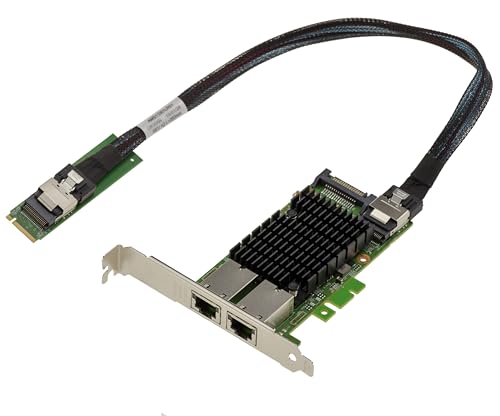 KALEA-INFORMATIQUE Carte Contrôleur Réseau M.2 RJ45 2 Ports 10G LAN 10 Gigabit Ethernet pour Port M2 de Type PCIe, Clé M ou B M avec Chipset Intel X550