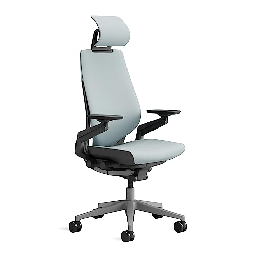 Steelcase Gesture, chaise de bureau ergonomique avec accotoirs à 360°, soutien lombaire 3D Live Back et têtière réglable Nuage orange Fabriqué en Europe