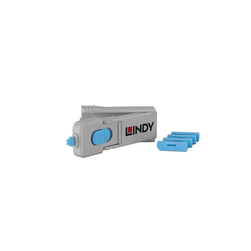 Lindy Bloqueador de port Lindy DisplayPort Blue avec clé 5 pièces