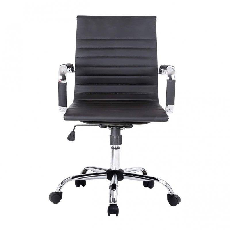 equip Chaise de bureau Equip 651002 ergonomique dossier moyen Black simili cuir