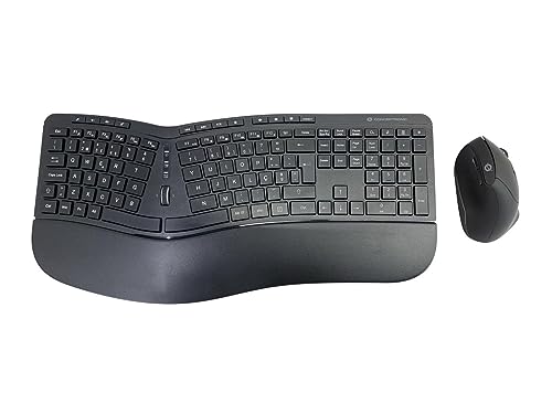 Conceptronic ORAZIO02PT Ergo Ensemble Clavier Ergonomique et Souris Verticale sans Fil Noir